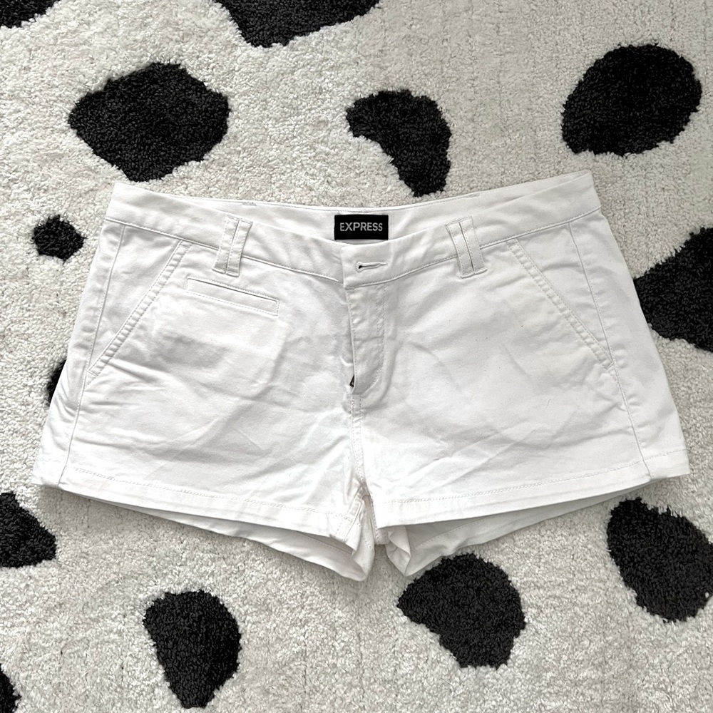 Express Mid-Rise White Shorts